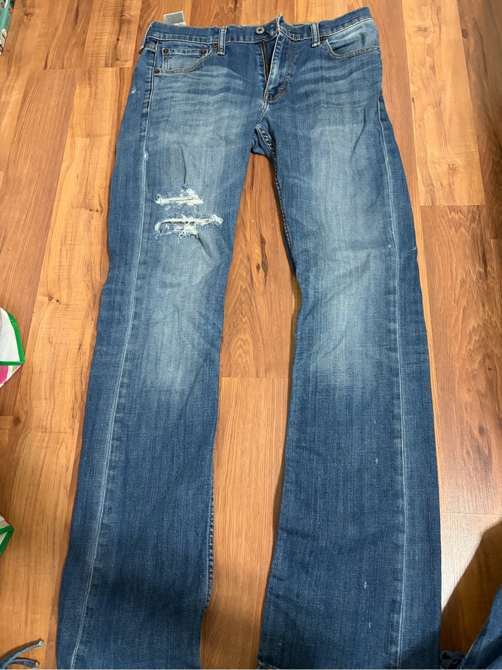 Levi's 527 Slim Bootcut Distressed Ripped Jeans Mid Wash Men's 32x34